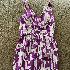 Trina Turk Jacquard Dress purple/white size 8 *worn once*